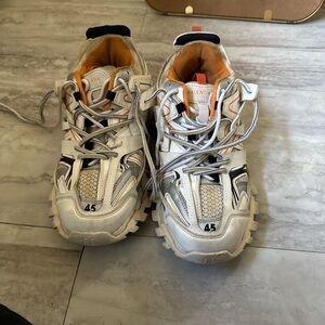 Balenciaga White and Orange Chunky Sneakers
